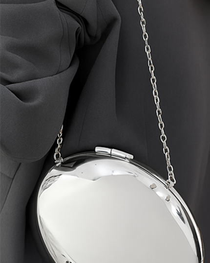 Silver Metal Clutch