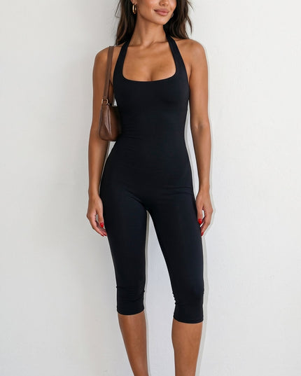 Black Aura Capri Jumpsuit