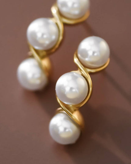 Gold Gold Dipped Pearl Stud Earrings