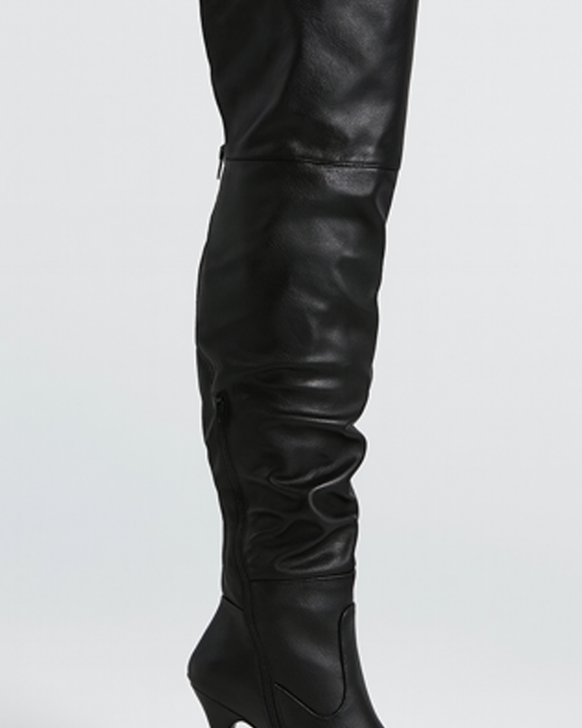 Black Knee High Heel Boots