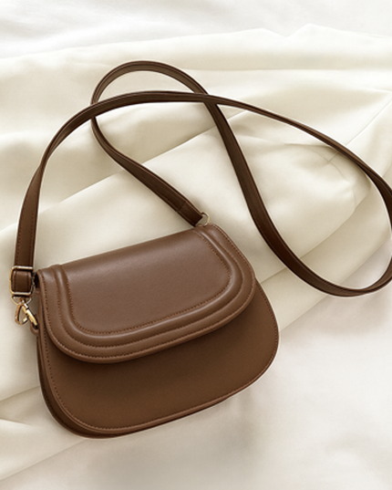 Brown Faux Leather Crossbody Bag