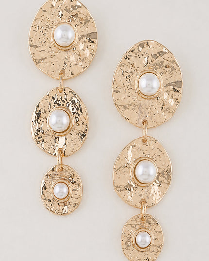 Gold Pearl Drop Earrings