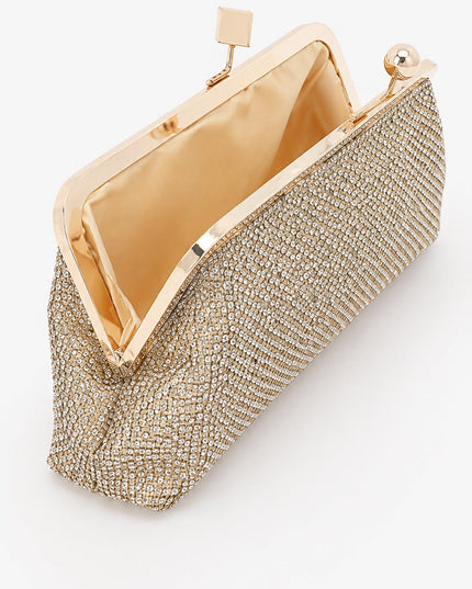 Gold Elysian Rhinestone Clutch