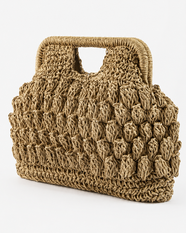 Beige Positano Crochet Handbag