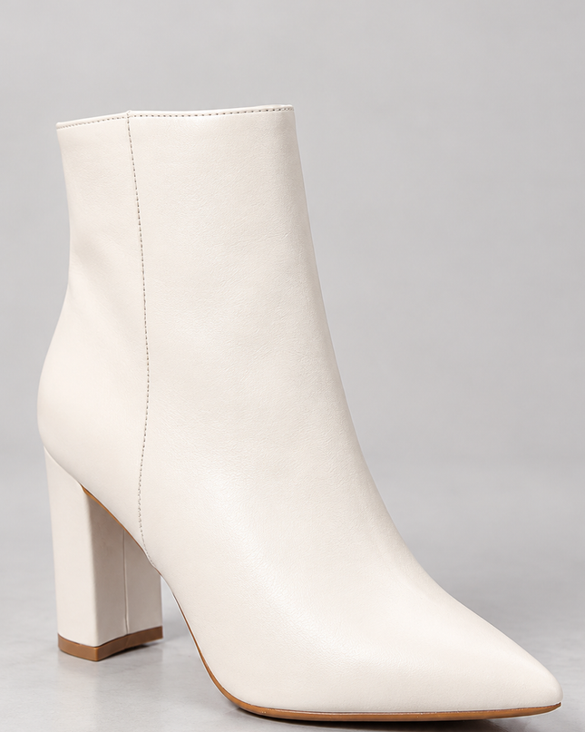 Ivory Heel Ankle Boots