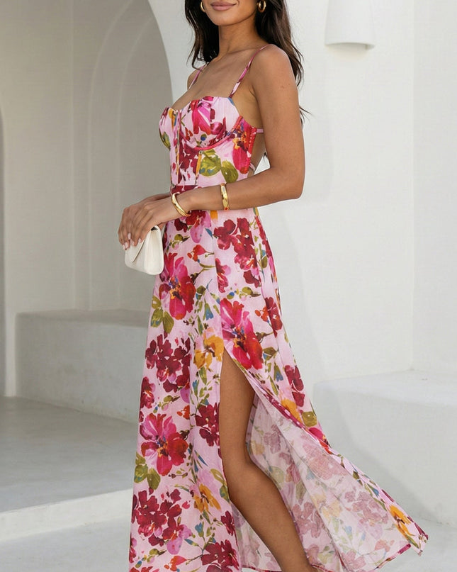 Pink Floral Maxi Dress