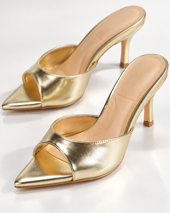 Gold Malina Heeled Mules