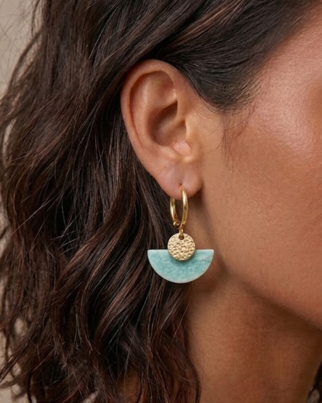 Blue Moon Gold Dipped Hoop Earrings