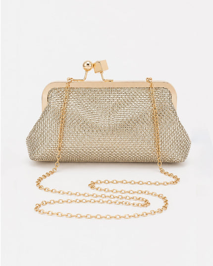 Gold Elysian Rhinestone Clutch