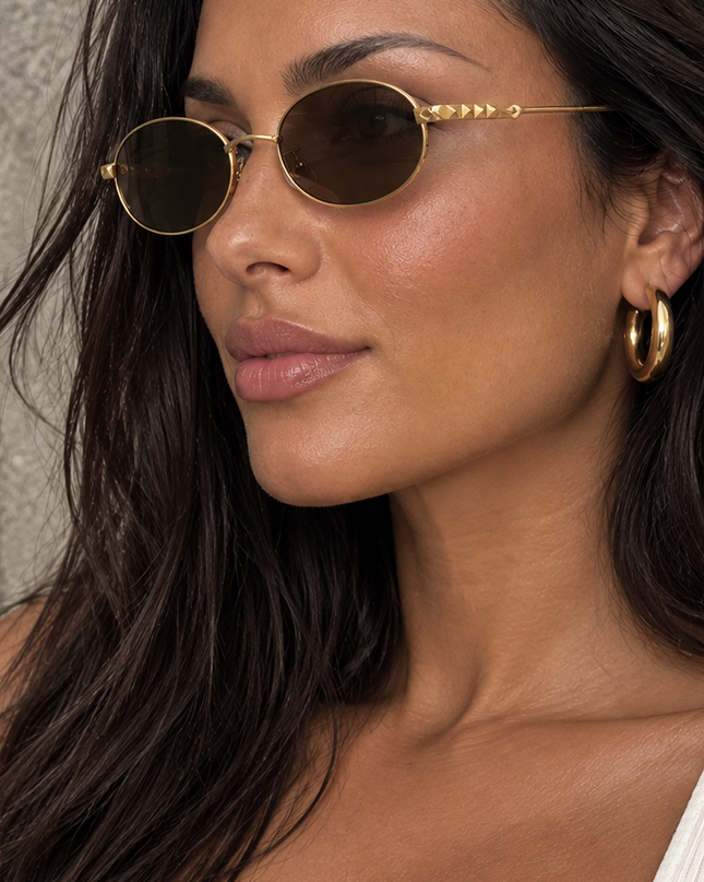 Brown Mimi Round Sunglasses