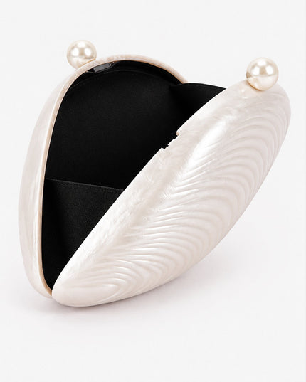 Cream Nacre Marble Clutch