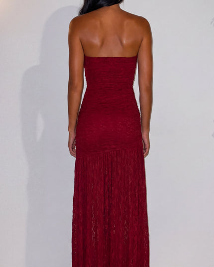 Red Lace Maxi Dress