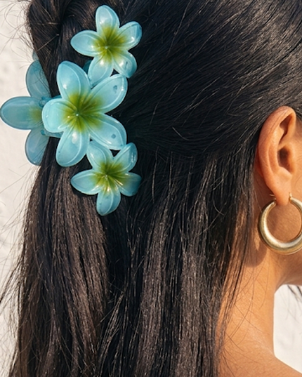 Blue Flower Claw Clip