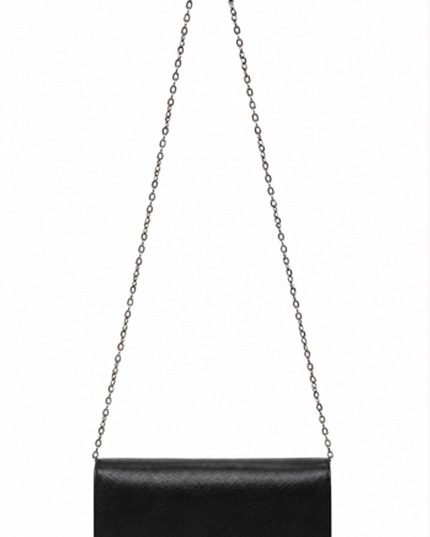Black Faux Leather Clutch Purse