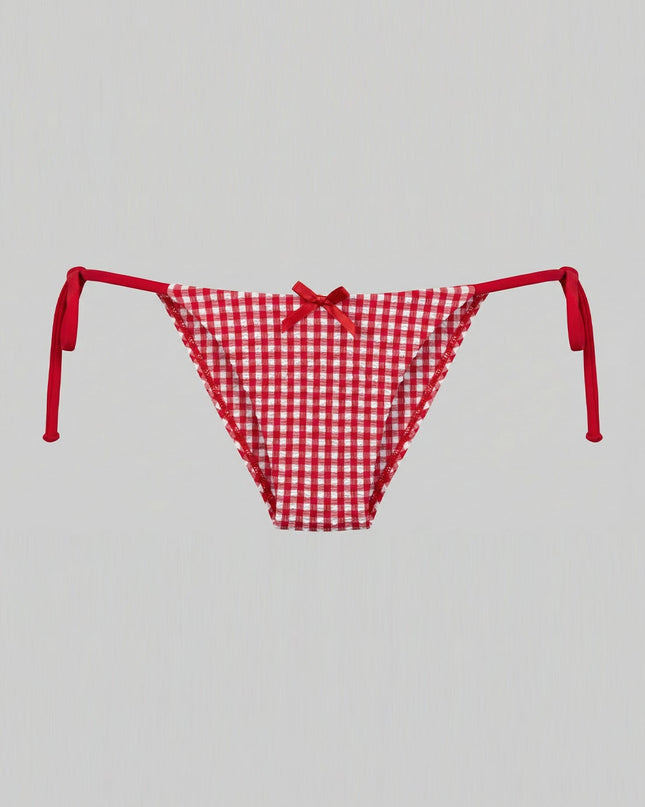 Red Gingham Tie Bikini Set