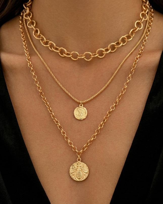 Gold Chains Multi Necklace