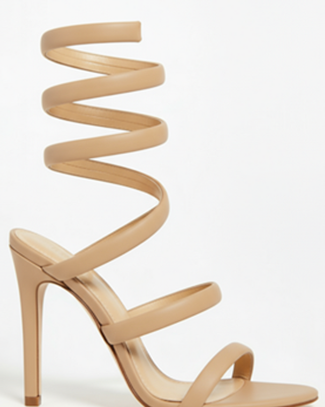 Nude Coiled Sandal Heels