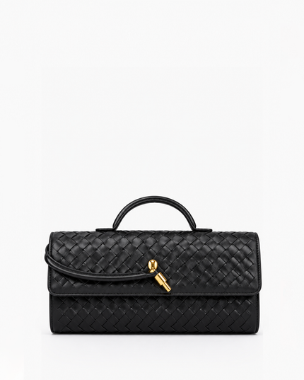 Black Woven Clutch Handbag