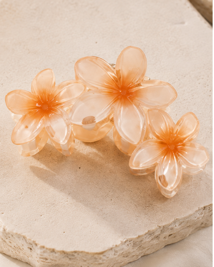 Orange Flower Claw Clip