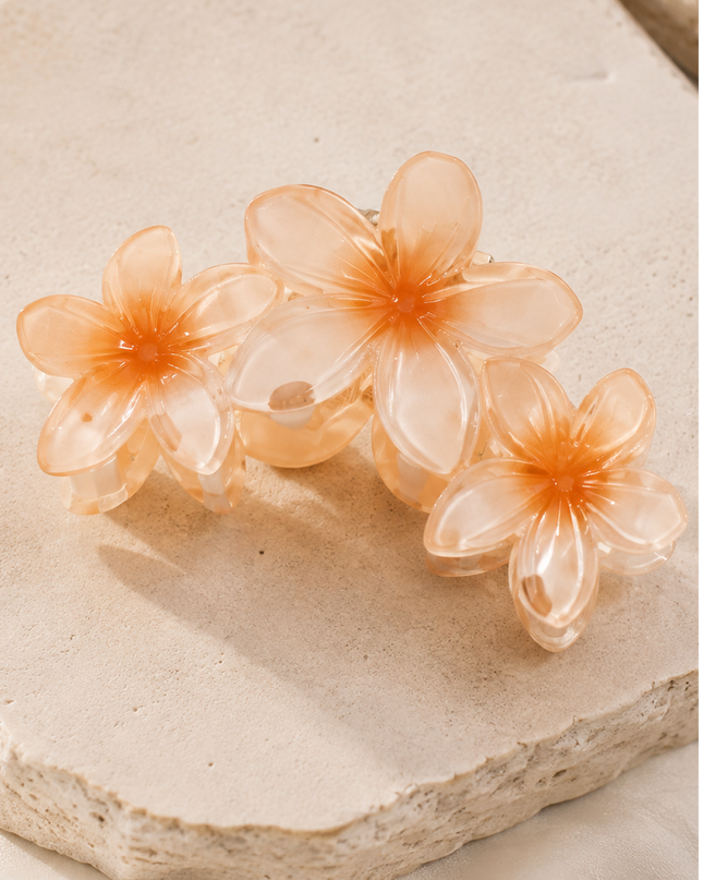 Orange Flower Claw Clip