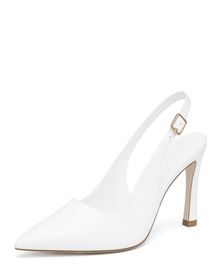 White Pointed Toe Pump Heels