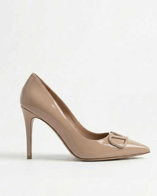 Beige Pointed Toe Pumps