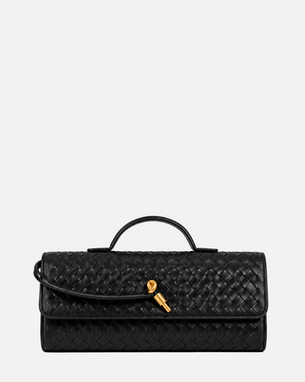 Black Woven Clutch Handbag