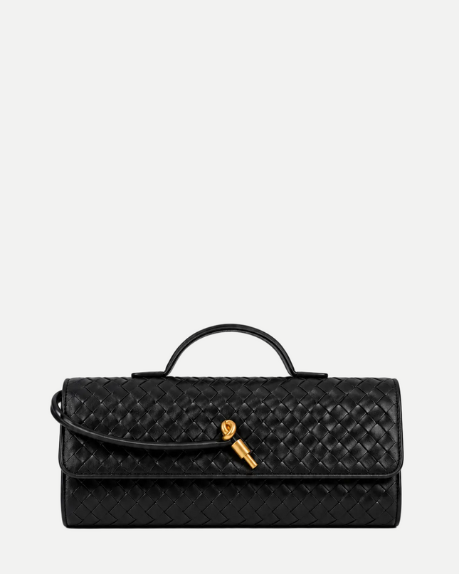Black Woven Clutch Handbag