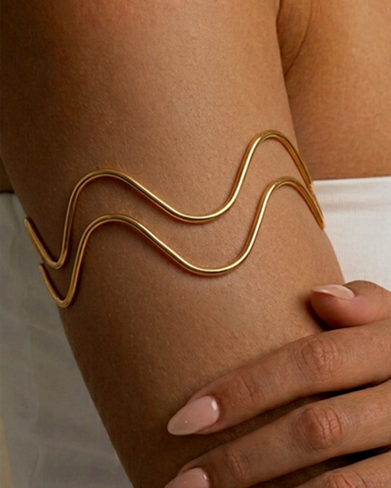 Gold Sculpted Arm Cuff