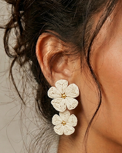 Ivory Zia Flower Earrings