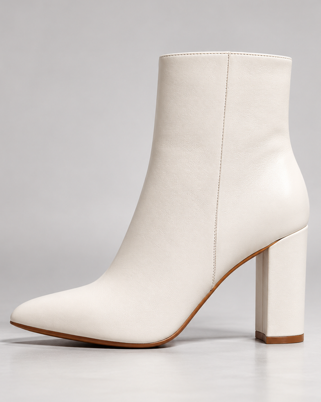 Ivory Heel Ankle Boots