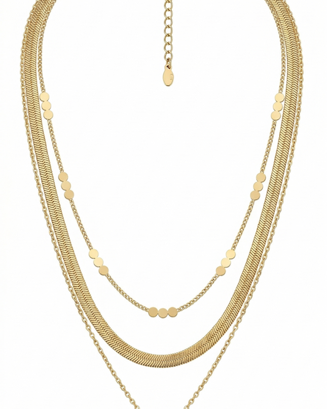 Gold Beaded Chain Choker Necklace